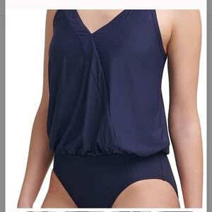 Calvin Klein one piece bathing suit swimsuit blouson size 14